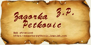 Zagorka Petković vizit kartica